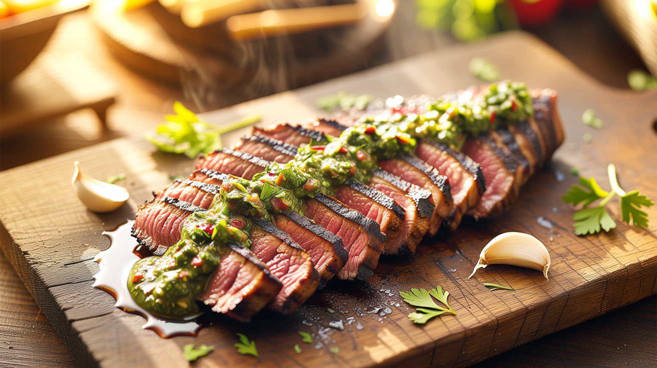 Skirt Steak Chimichurri Recipe: Bold Grilled Flavor plated