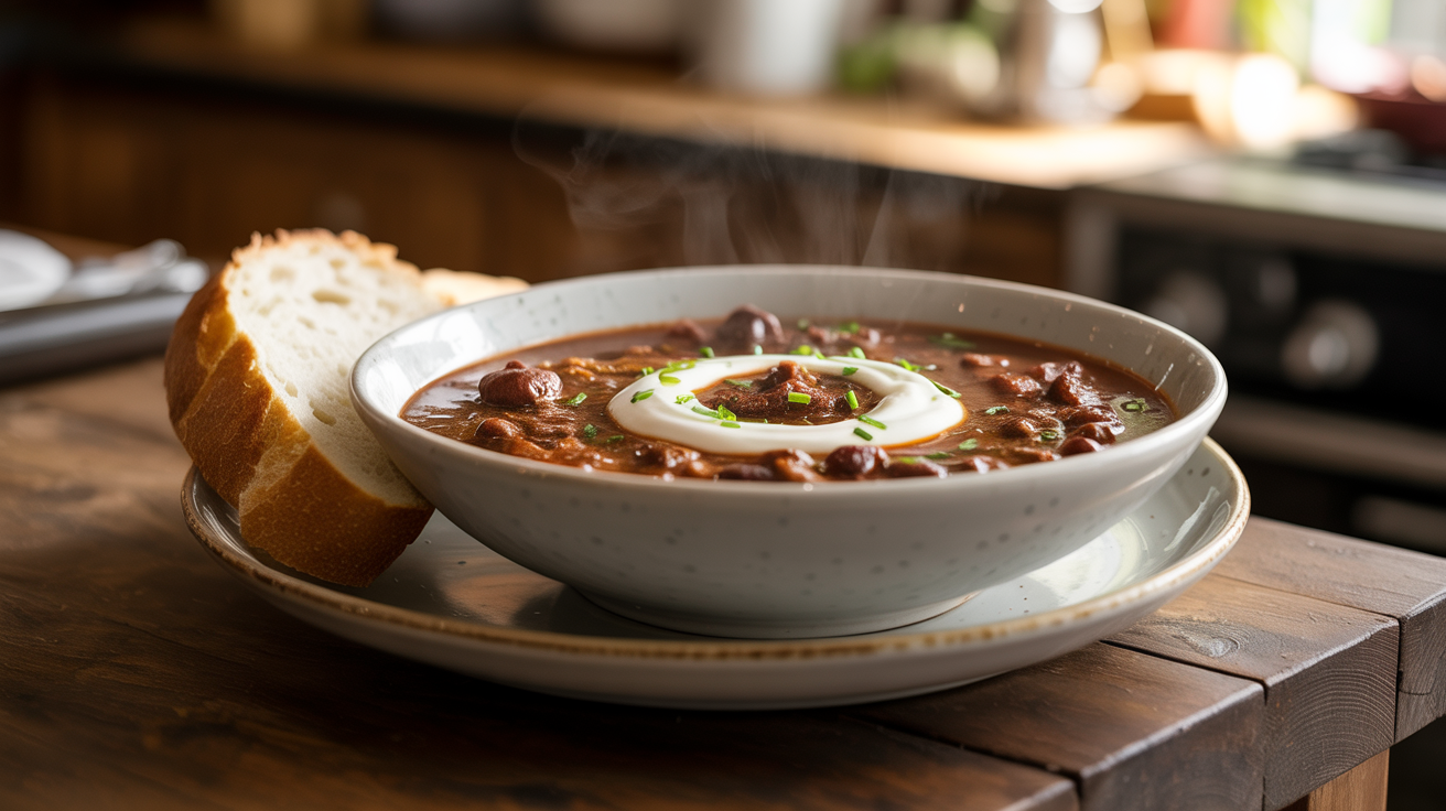 Classic Beef Chili Recipe - Hearty & Flavorful Comfort plated