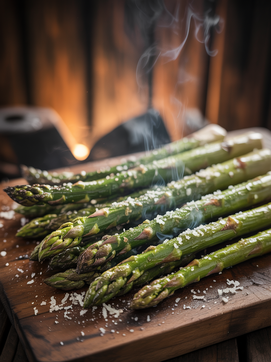Grilled Asparagus Recipe with Parmesan - Perfect BBQ Side closeup detail
