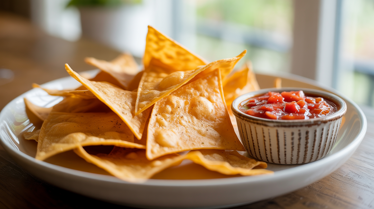 Air Fryer Tortilla Chips Recipe - Crispy and Easy plated