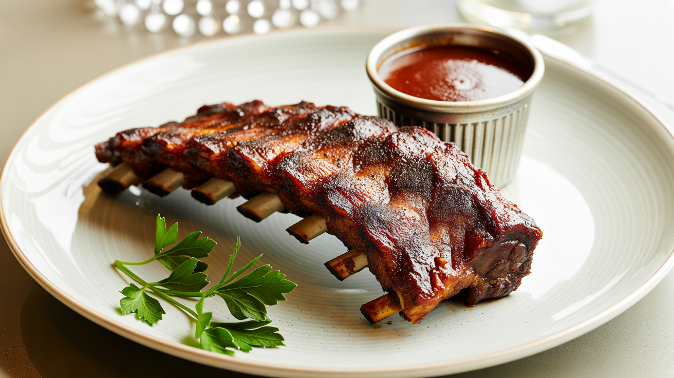 Slow Cooker BBQ Ribs - Fall-Off-The-Bone Easy plated