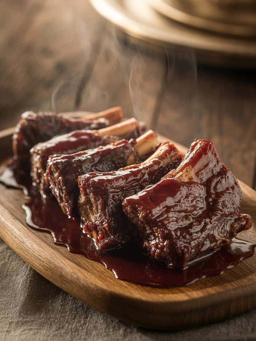 Red Wine Braised Short Ribs Recipe (Fall-Off-Bone) closeup detail