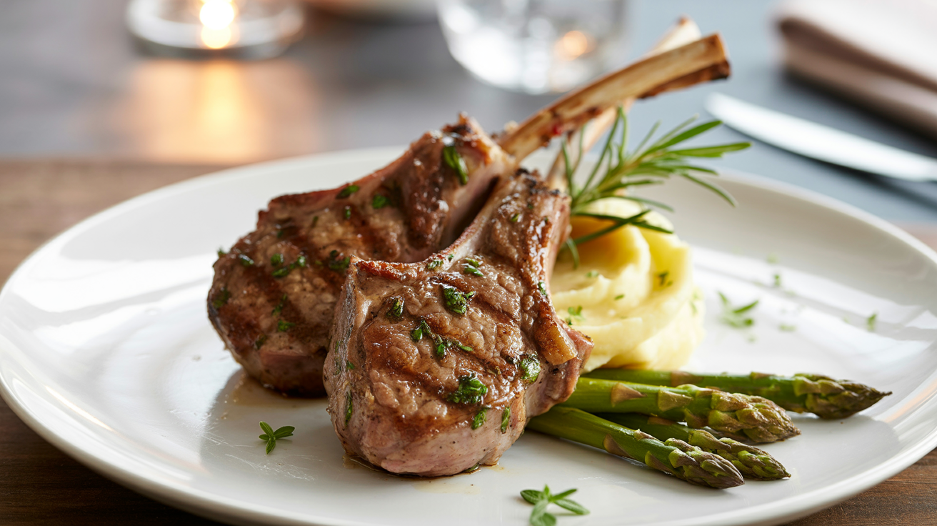 Garlic Herb Lamb Chops Recipe - Easy & Elegant plated