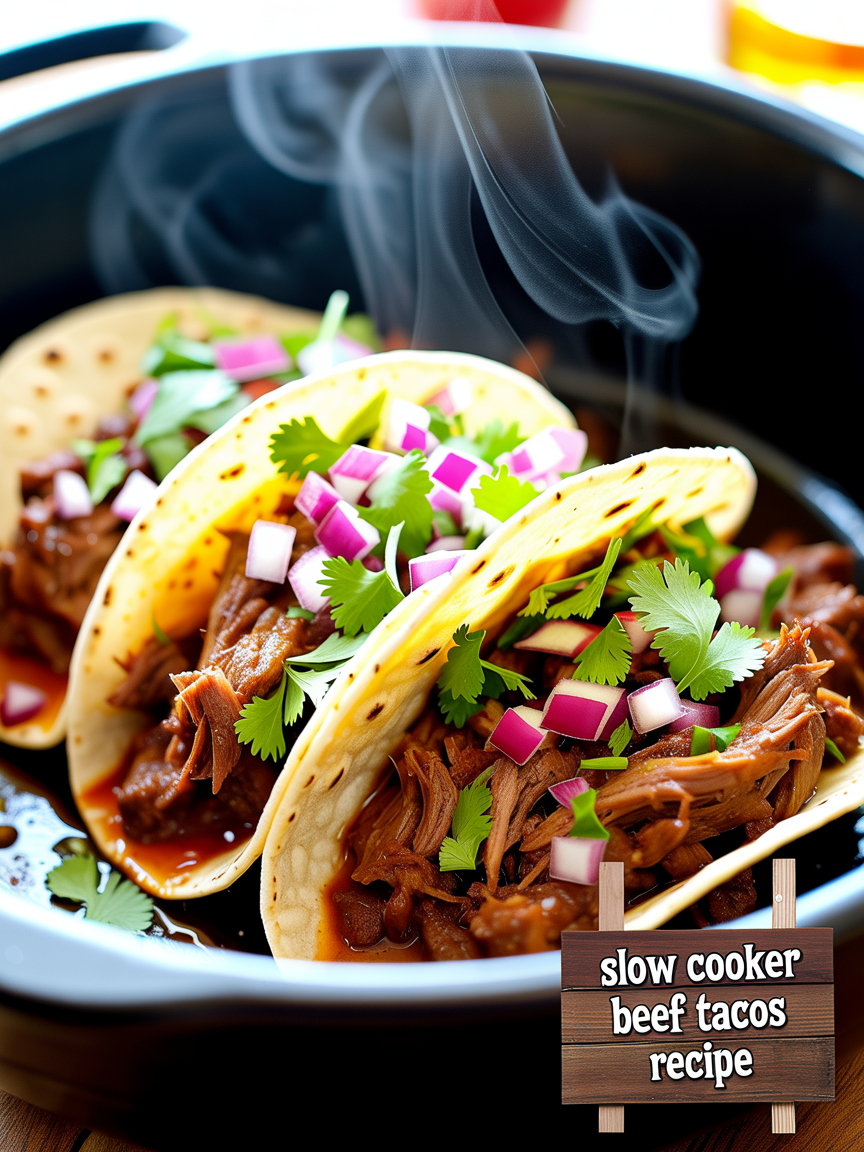 Slow Cooker Beef Tacos Recipe - Easy & Delicious closeup detail