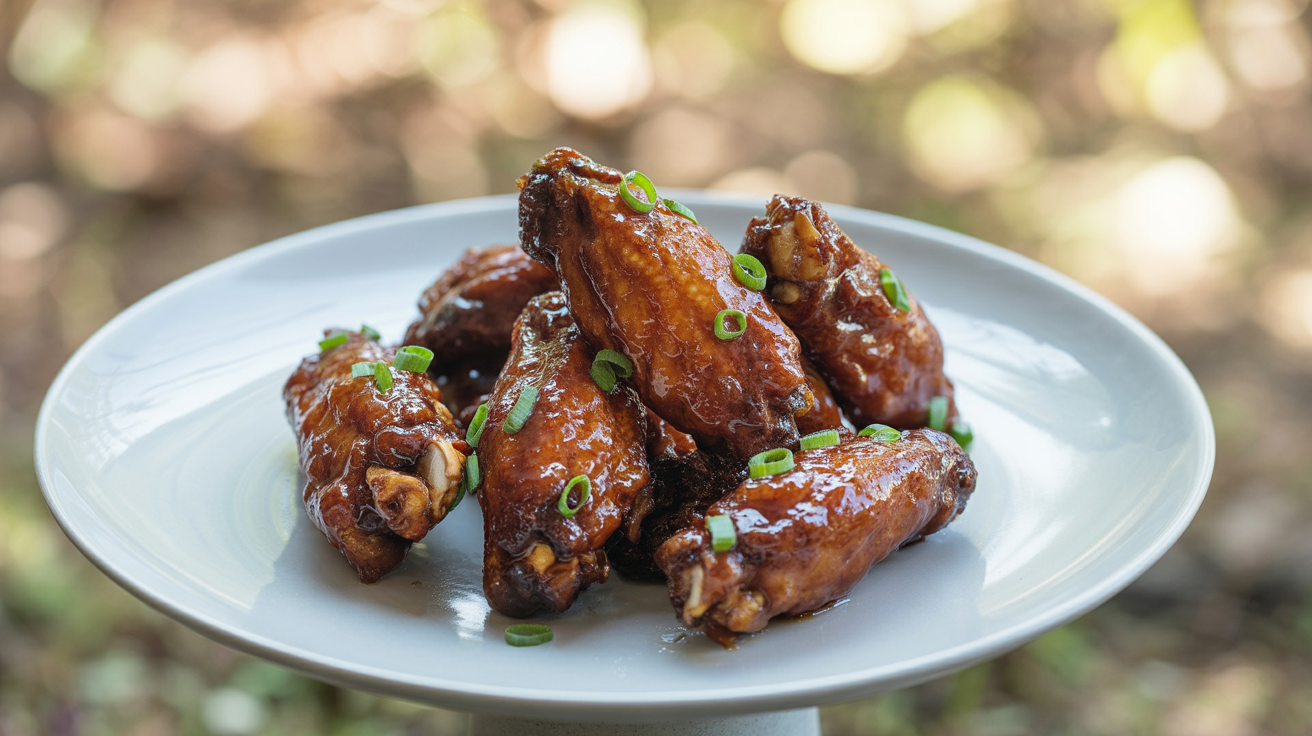 Sticky Asian Chicken Wings Recipe - Sweet & Savory Glaze plated