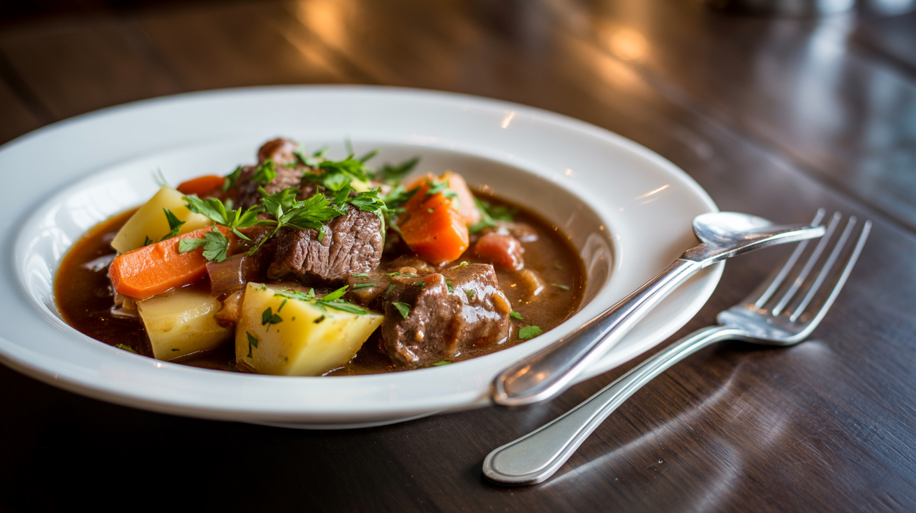Slow Cooker Beef Stew Recipe - Tender & Flavorful plated