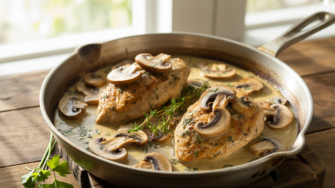 Easy Creamy Mushroom Chicken Recipe | 30-Minute Dinner