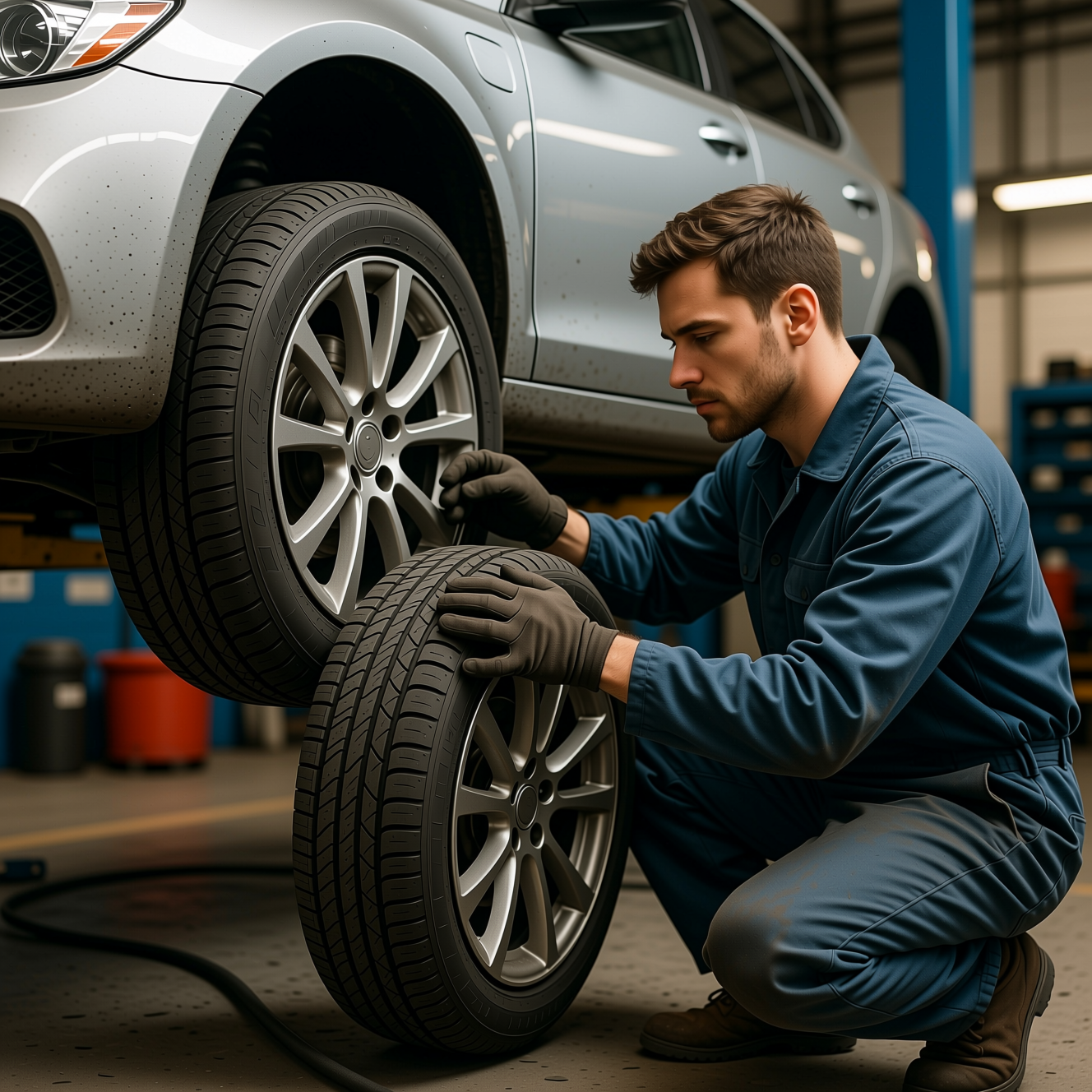 Maintenance and Prevention, related to car tires repair, photorealistic, high qu