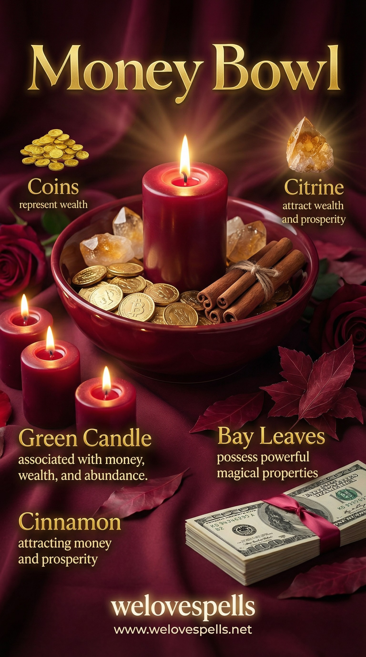 Prosperity bowl glowing with success energy