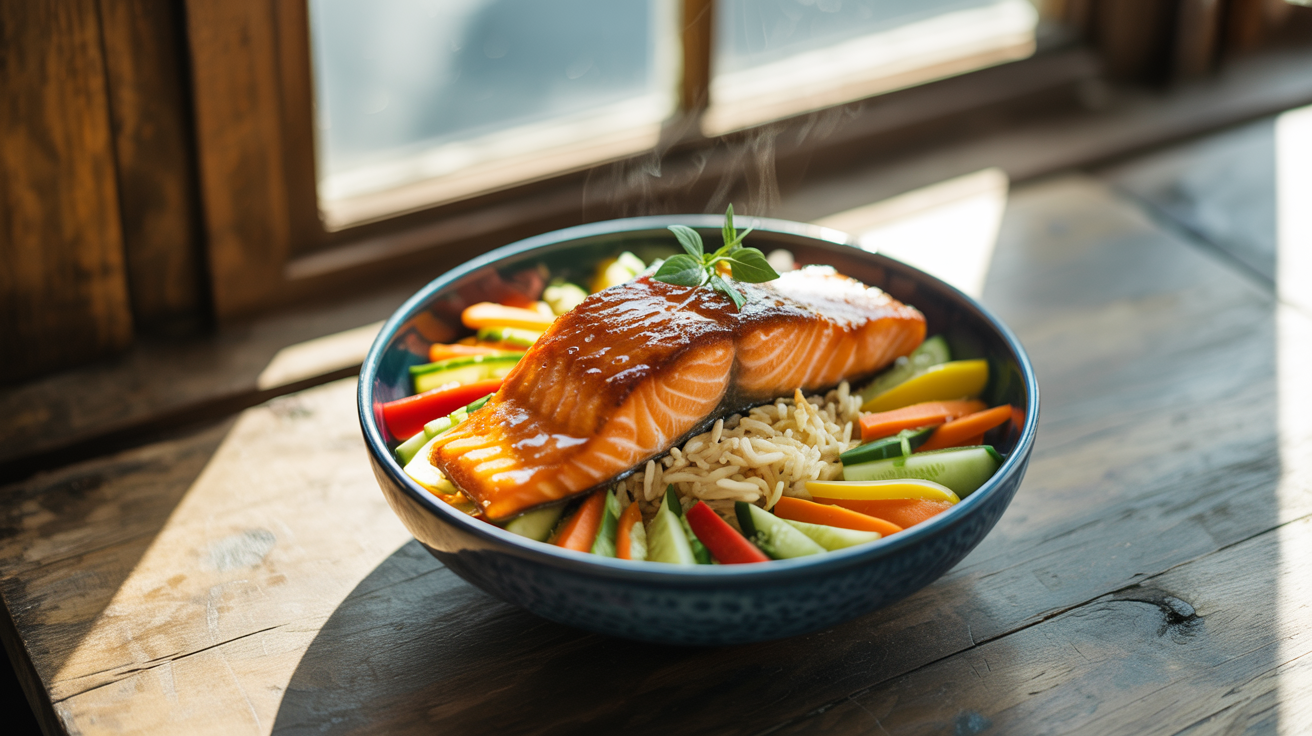 Easy Honey Glazed Salmon Bowl Recipe - Ready in 30 Minutes
