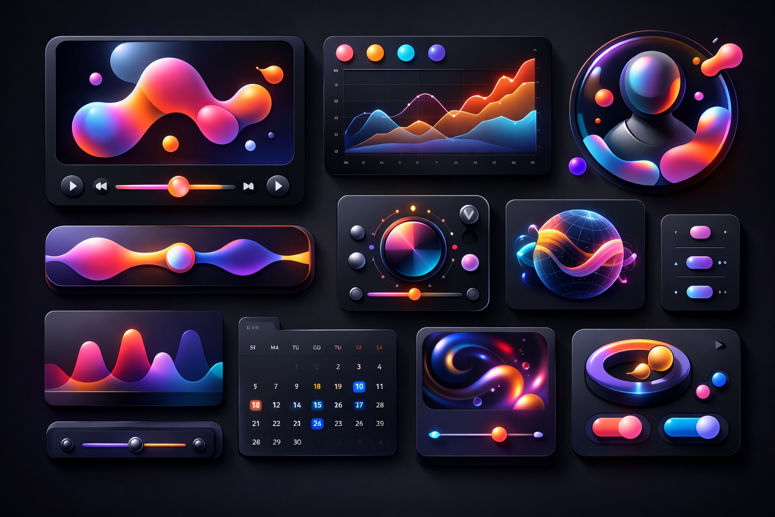 UI et animations créées par Gemini 3.1 Pro — composants web modernes et lava lamp 3D