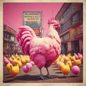 Pink chicken 