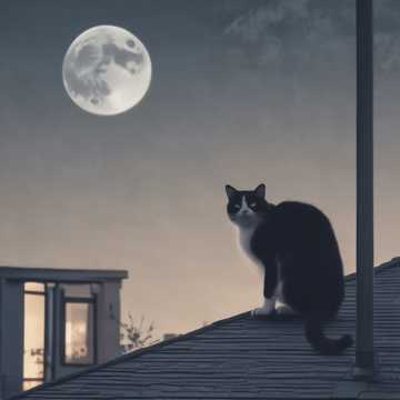 El gato tuxedo y su Luna de angora