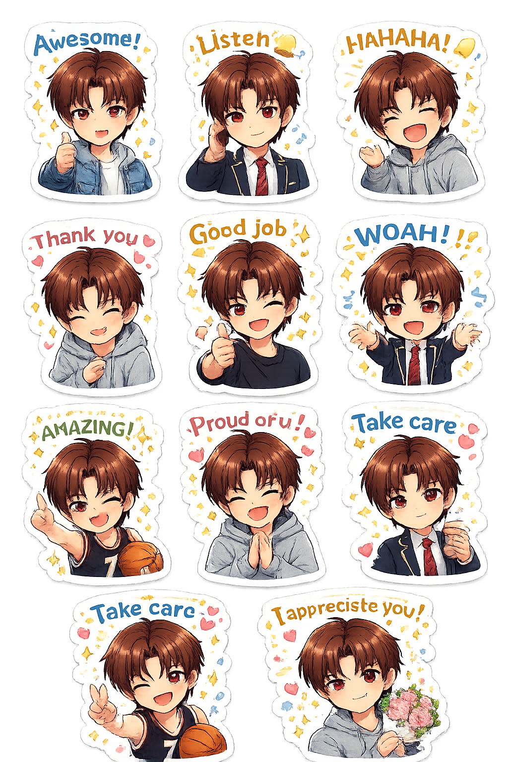 图生图生成器 · 表情包 · 3D Q版表情+文字套装2