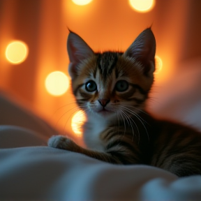 Кошка на постели