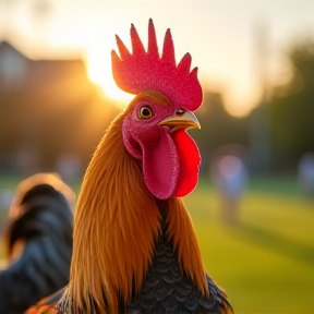Rooster At The Pool