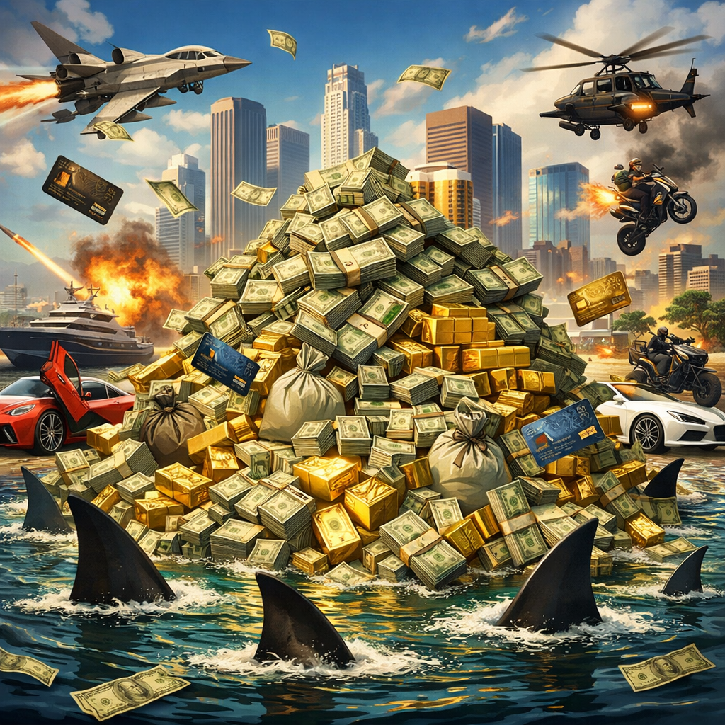 GTA Online Shark Cards argent et requins