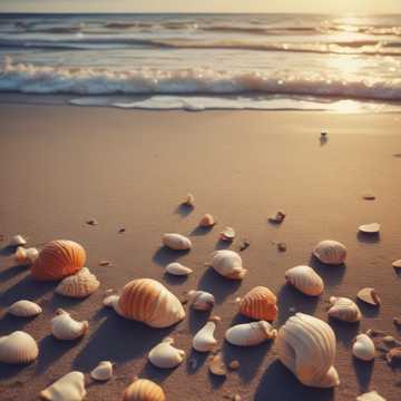 sulla spiaggia al tramonto