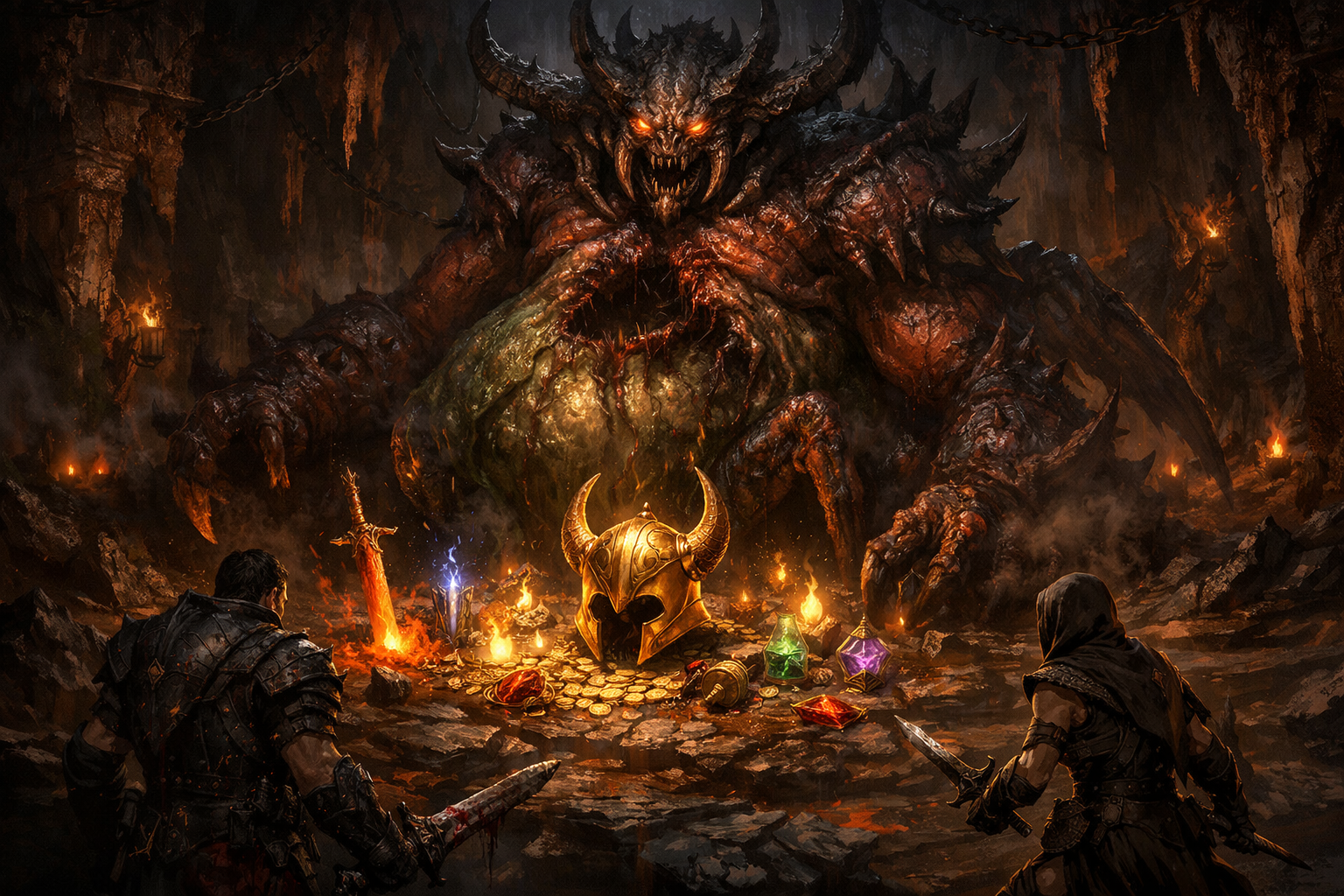 Boss Duriel et Harbinger sources de drop de la Couronne du Tueur de Dieux Diablo 4