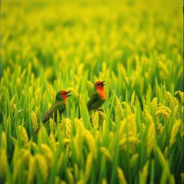 Sawah dan Burung