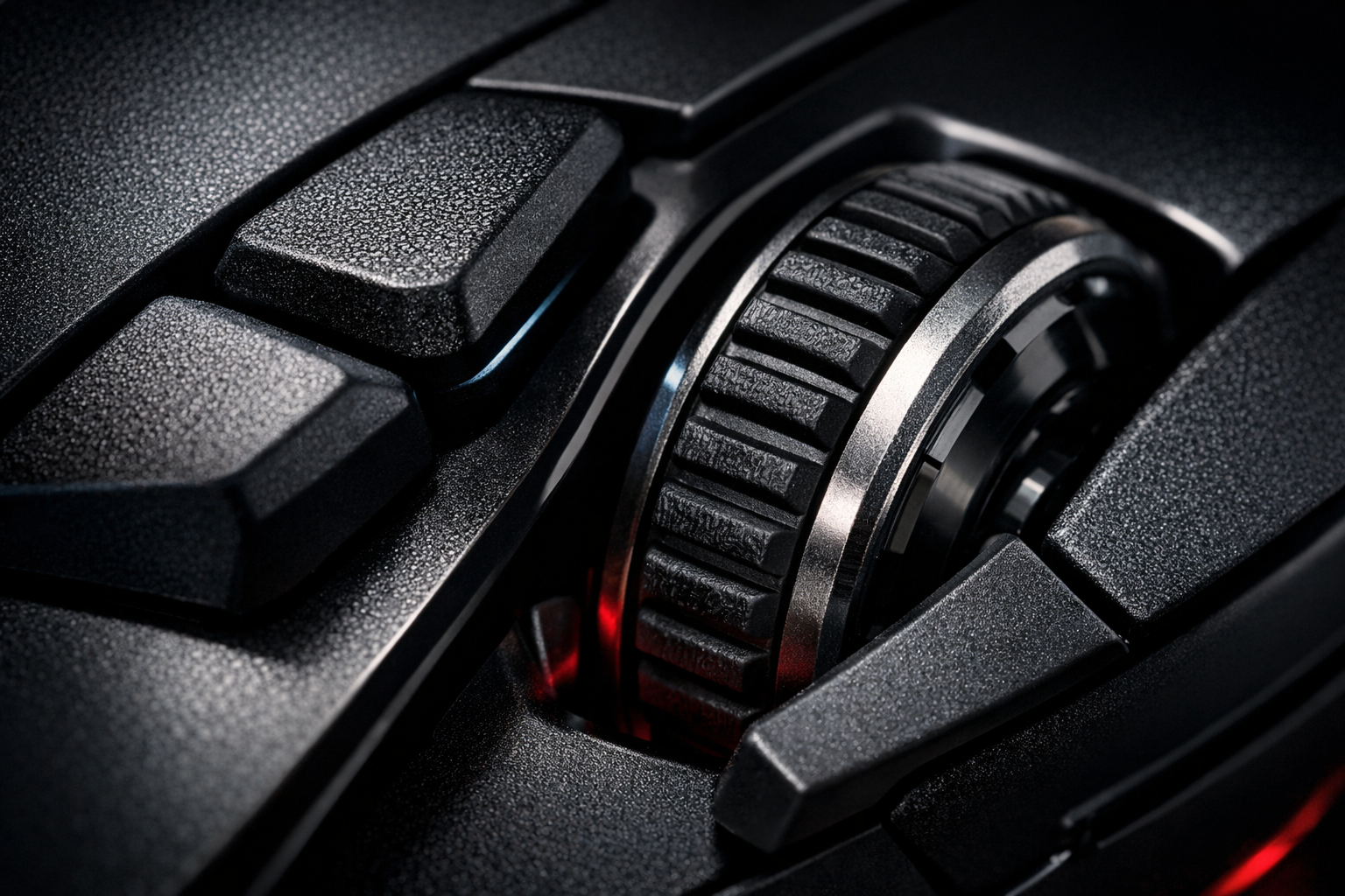 Boutons et scroll wheel de la G-Wolves HTX Ultra 8K — détails tactiles