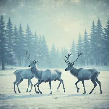 reindeers Running