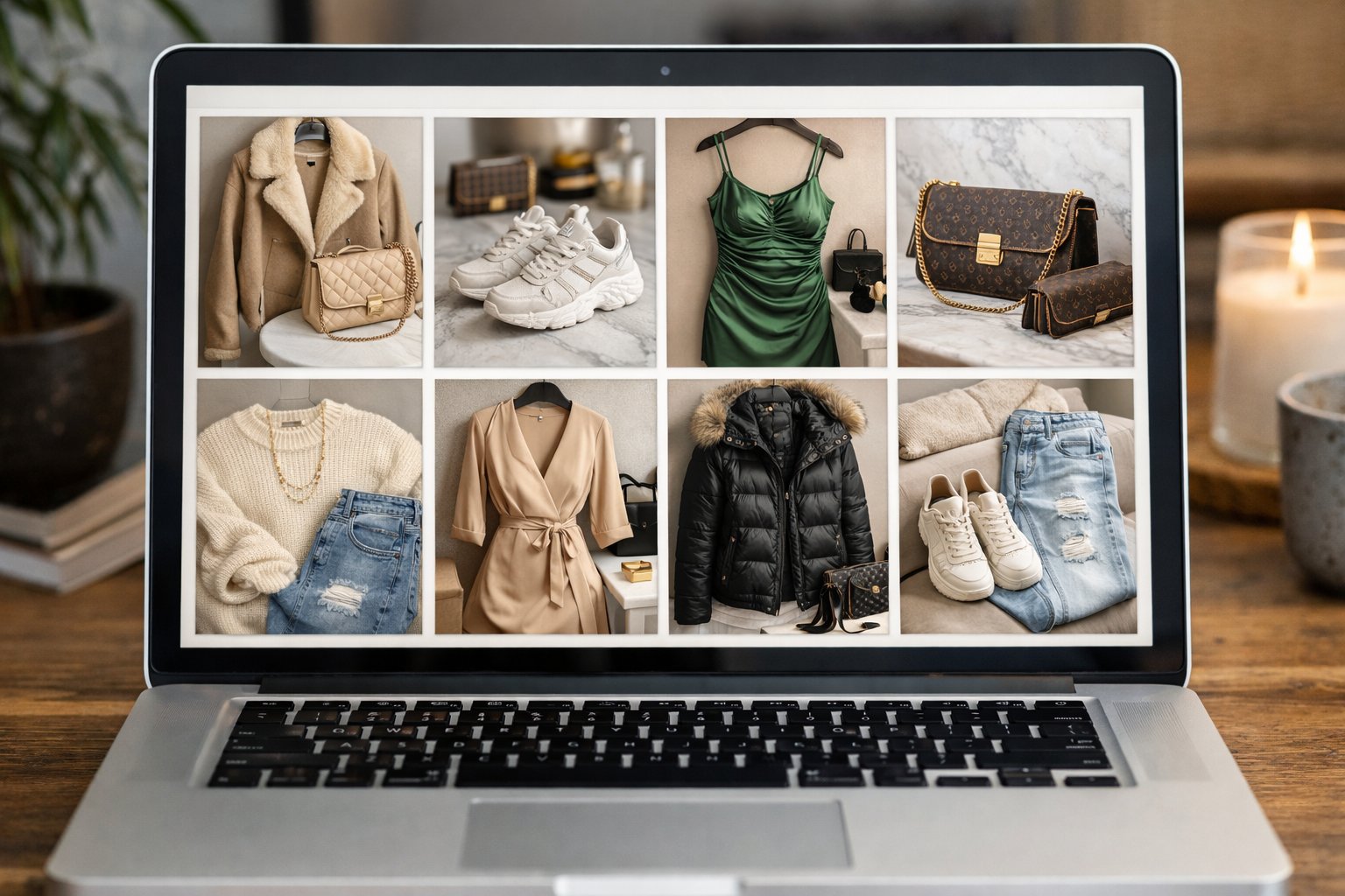 Plateforme de revente en ligne avec annonces de vêtements retouchées par intelligence artificielle