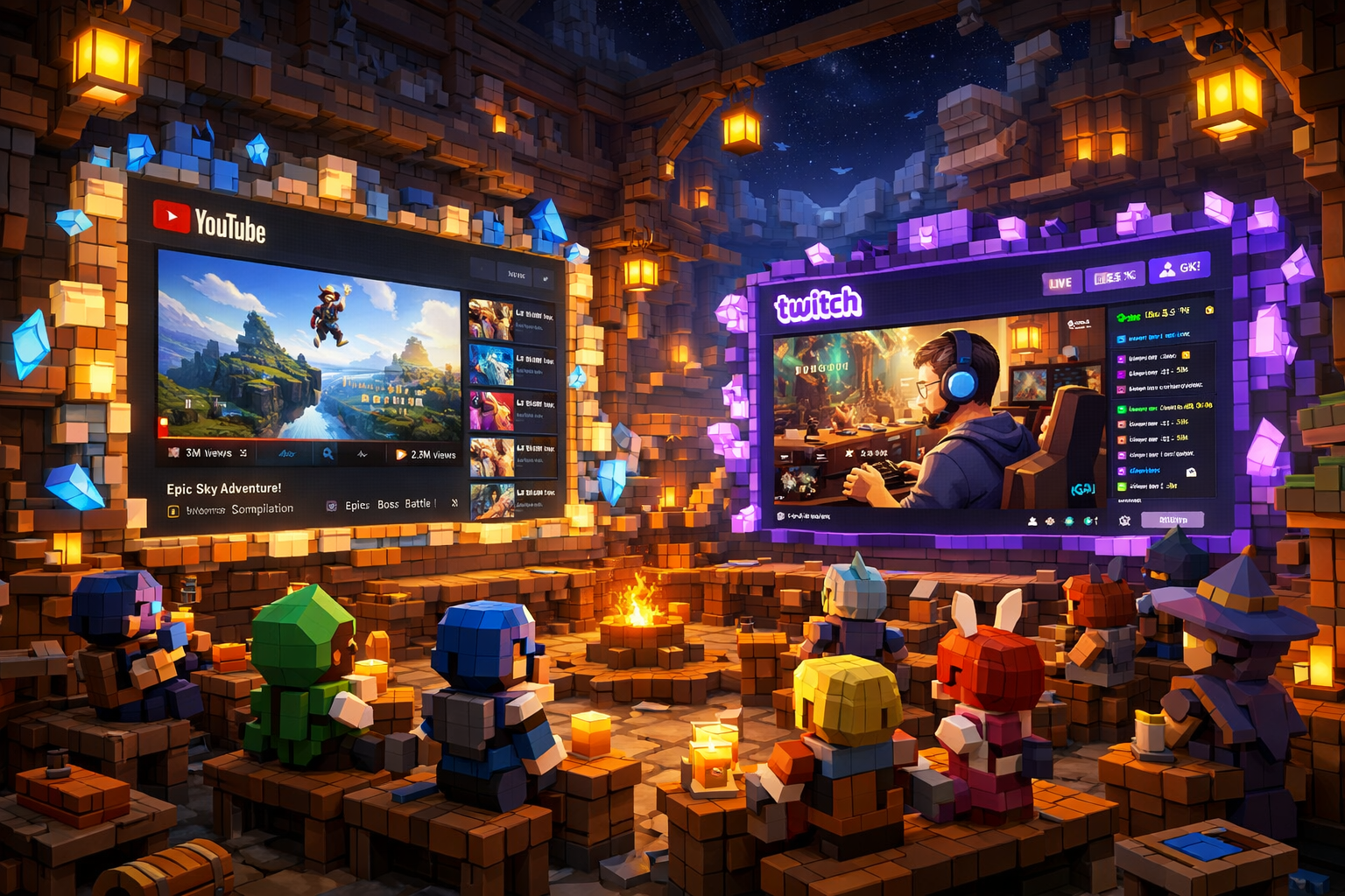 Hytale YouTube Twitch lecteur vidéo en jeu