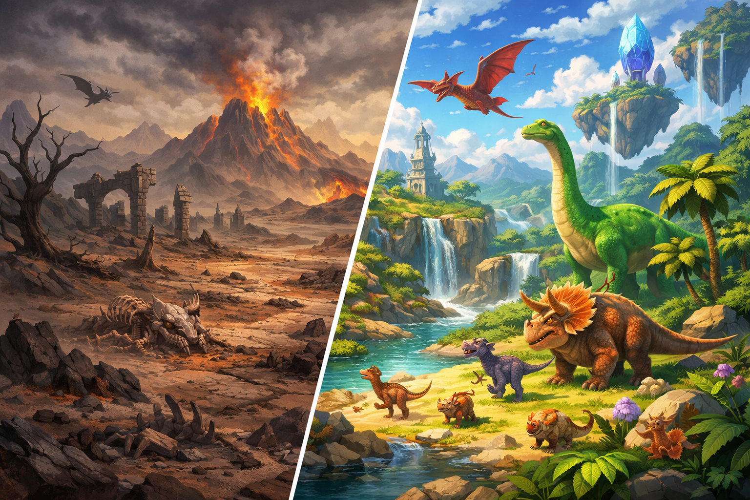 Hytale mises à jour - évolution du monde de jeu avec dinosaures