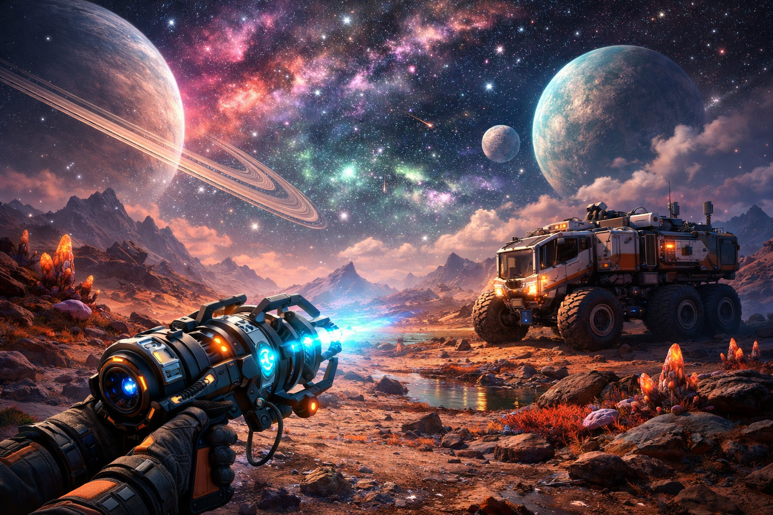 No Man's Sky Remnant mise à jour pistolet gravitationnel camions planète alien