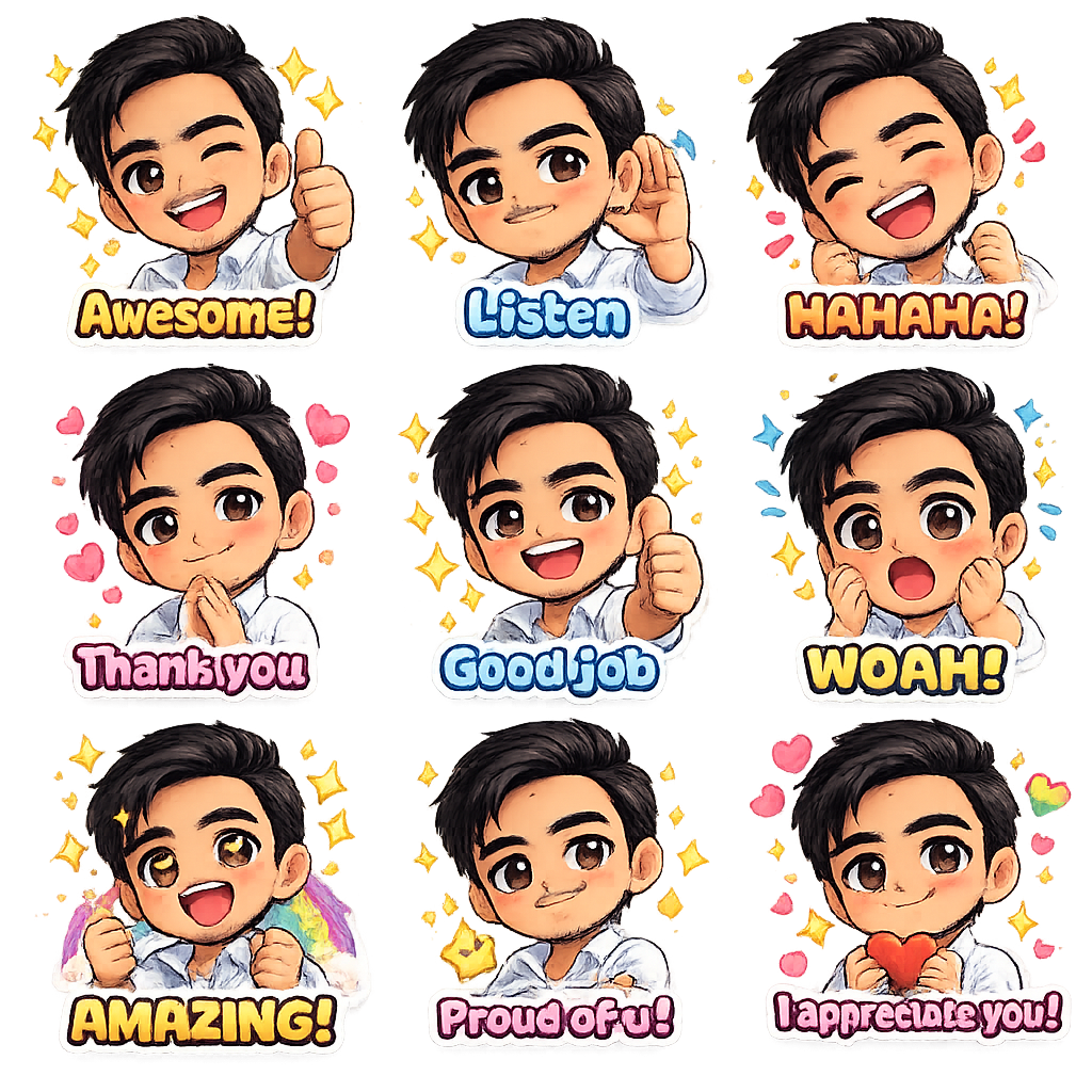 图生图生成器 · 表情包 · 表情符号+文字套装1