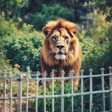 un león en el jardín