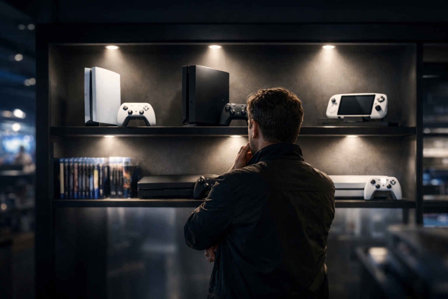 Joueur face au dilemme d'achat PS5 Pro en magasin