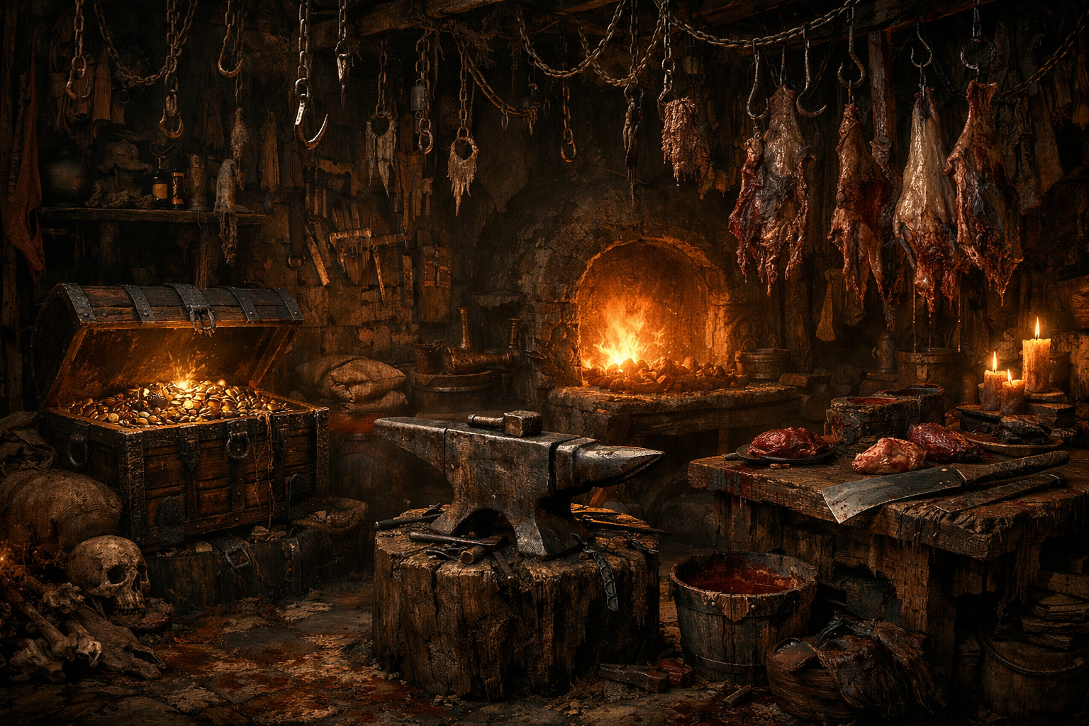 Coffre et forgeron à la Boucherie Diablo 4