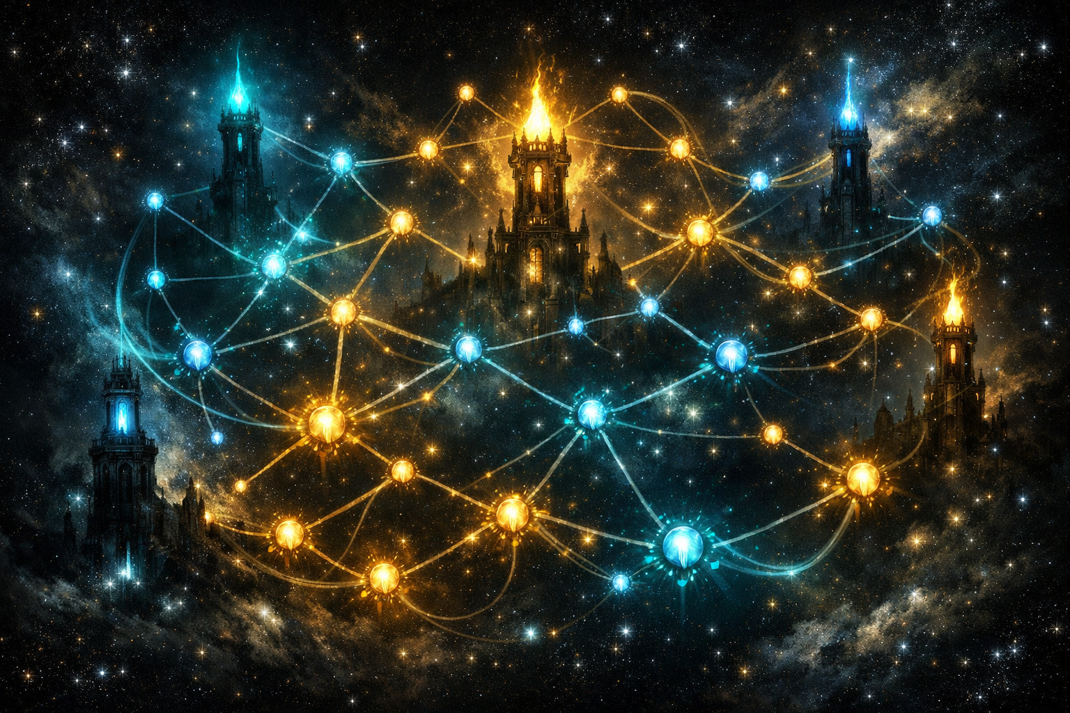 Arbre Atlas PoE2 en constellation avec tours de guet