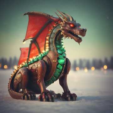 Shining Steam Dragon Christmas