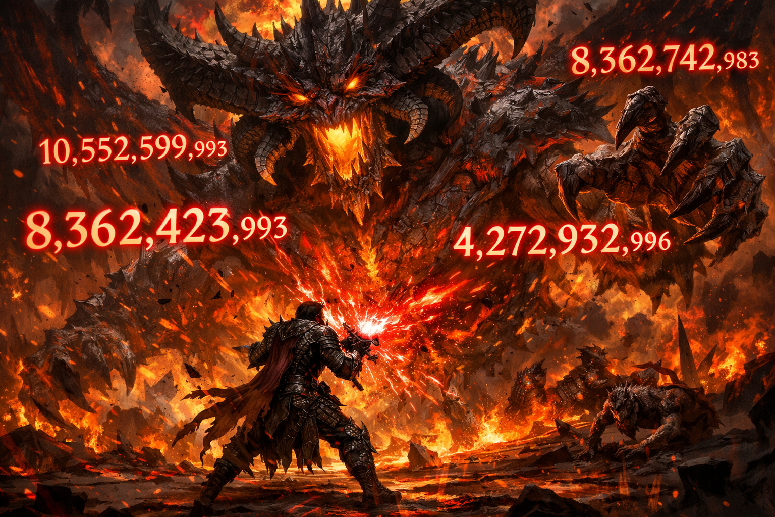 Personnage Diablo 4 infligeant des trillions de dégâts à un monstre unkillable