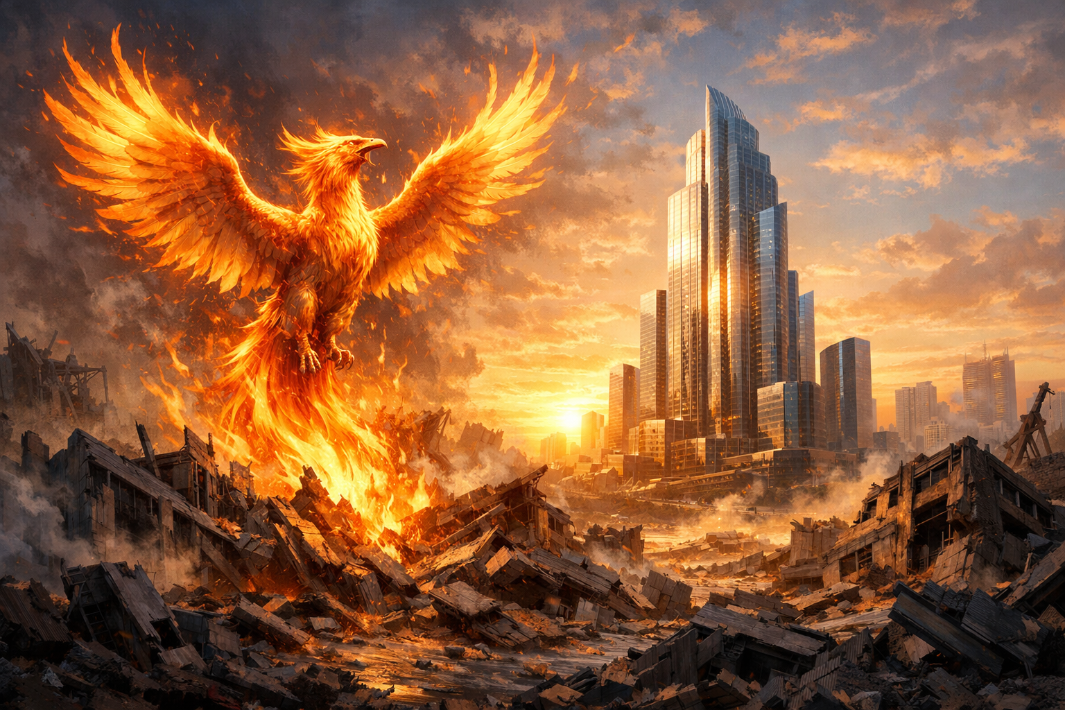 Destruction créatrice de Schumpeter — nouvelles entreprises naissent des ruines des anciennes