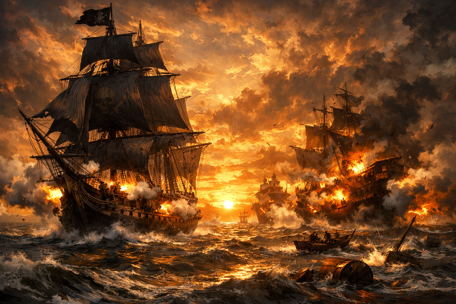 Navire pirate au coucher du soleil — Assassin's Creed Black Flag Remake annoncé