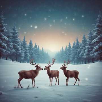 reindeers Running