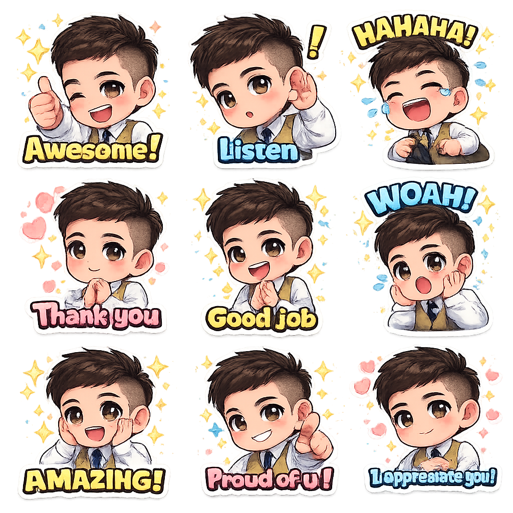 图生图生成器 · 表情包 · 表情符号+文字套装1