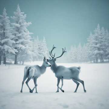 reindeers Running