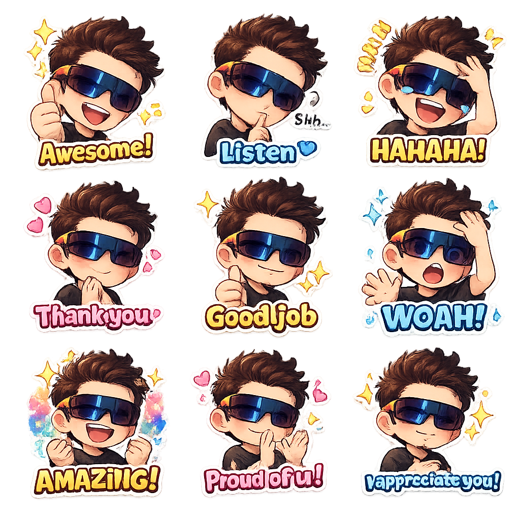 图生图生成器 · 表情包 · 表情符号+文字套装1