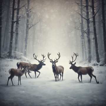 reindeers Running