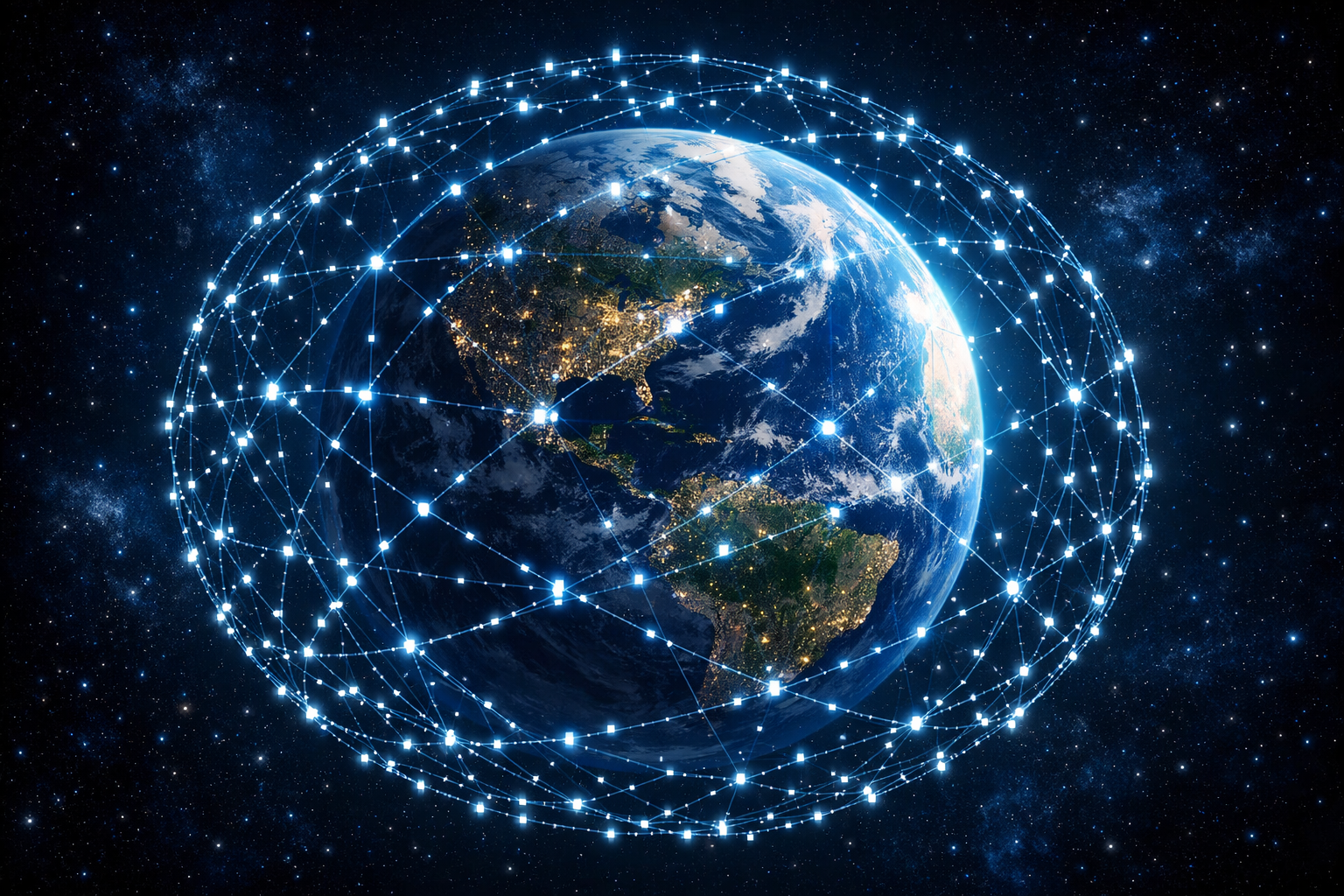 Constellation Starlink — réseau de satellites autour de la Terre
