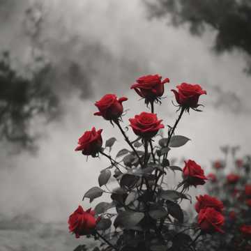 burning red roses