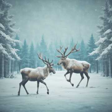 reindeers Running