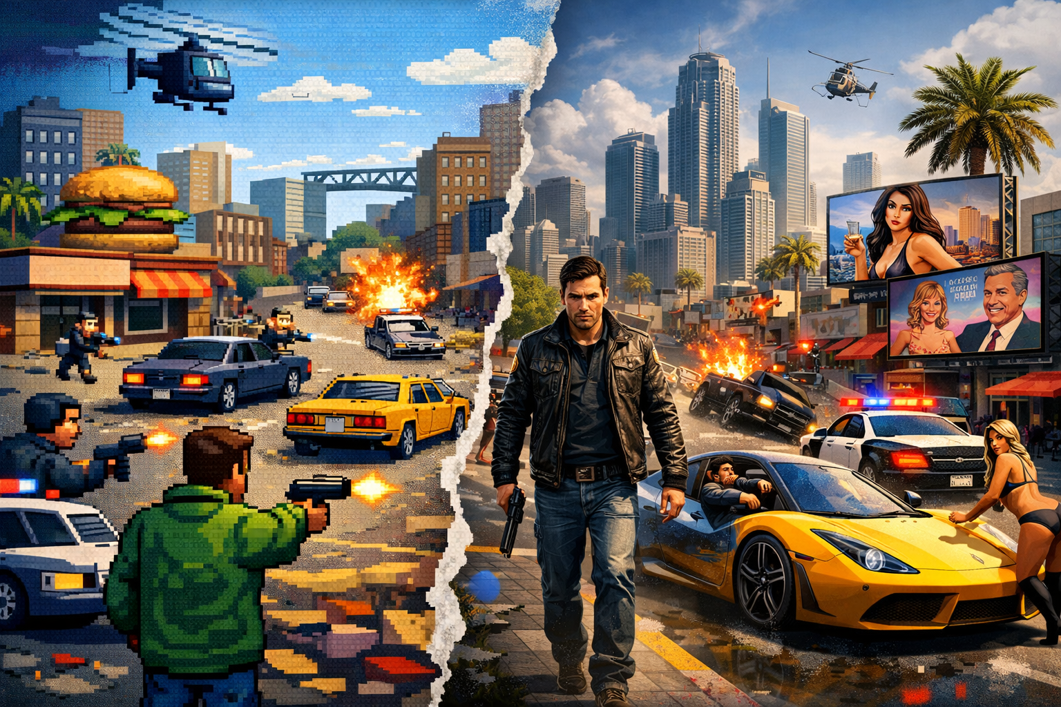 Évolution des jeux Grand Theft Auto du rétro au photoréaliste