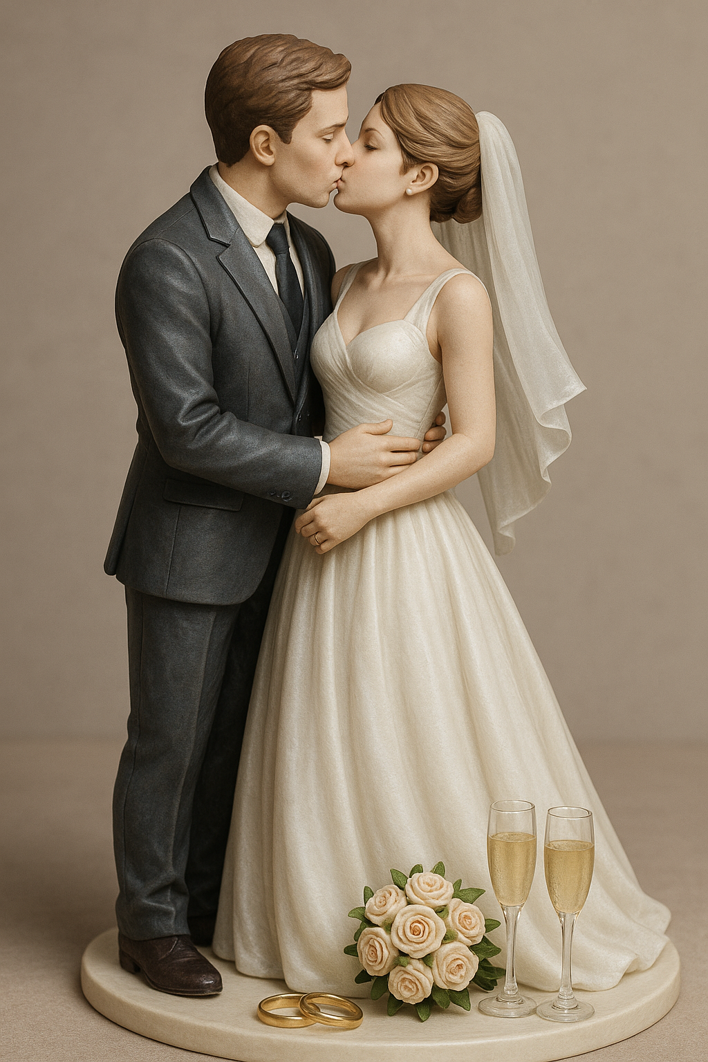 a white bride, with her groom, kissing together CVY.AI