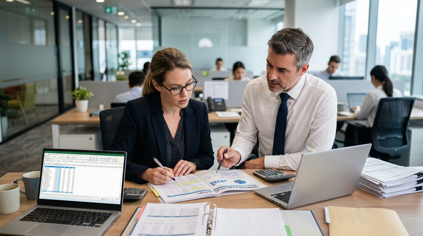 accountants working on financial reports
